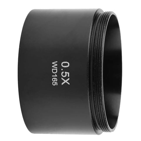 0.5X Auxiliary Stereo Microscope Objective Lens With 48mm Mounting, Long Working Distance Up To 11.21 Inches, Clear Imaging, Replacement Lens For Lab And Inspection Microscopy, Enhances Magnification And Detail, black 0.5X WD165 lens
