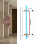 Ultra Tough As Nails Heavy Duty Sliding Barn Door Handle Set In Green And Red Half Moon Glass Pulls Aluminum Alloy Double Sided