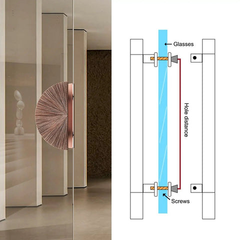 Ultra Tough As Nails Heavy Duty Sliding Barn Door Handle Set In Green And Red Half Moon Glass Pulls Aluminum Alloy Double Sided