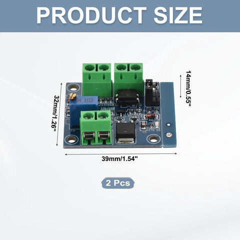 PWM To 0 To 10V Voltage Converter Module For PLC And Industrial Control Converts PWM Signal From 0 To 100 Percent Into 0 To 10V Analog Output Plug And Play Signal Interface Switching Sturdy 2 Pack showing product dimensions