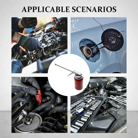Grease Monkey Approved Manual Pump Oil Can And Oiler Gun Two Pack With Dripless Long Spout For Car And Motorcycle Maintenance Solid Steel Construction 200ml in various maintenance scenarios.