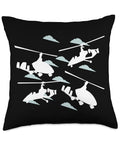 Gyroplane Silhouette Throw Pillow For Gyrocopter Lovers And Pilots Aviation Decor Cushion For The Home Or Cockpit