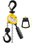 Go To Handheld Mini Lever Chain Hoist Half Ton 10 Foot G80 Alloy Steel Chain Rugged Brake Heavy Duty Lifting Tool Yellow