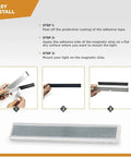 Installation guide for Motion Activated Cordless Under Cabinet Lighting Kit Battery Powered LED Strip Light, 7.5 inch bar