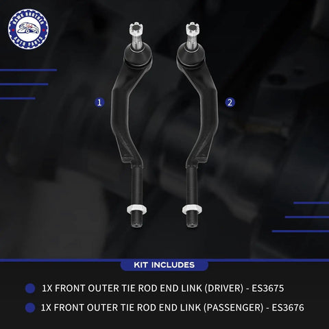 Front Outer Tie Rod End Kit for Left and Right Steering, 16mm Thread Driver and Passenger Sides, OE OEM Compatible Replacement for Precise Handling, Beefed Up Durability, Road Ready, Easy to Install, pair shown