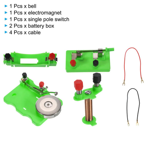 Electric Bell Magnetism Experiment Kit Set For Education Two Pack Induction Coil Lab Kit with switches and cables