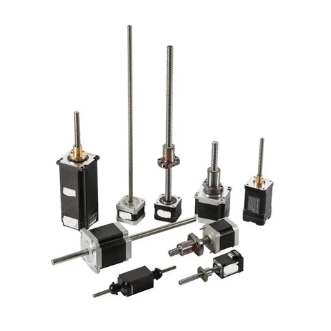 High Octane Heavy Duty Nema 17 And 23 Captive Linear Actuator Stepper Motor Electric Cylinder collection on a white background.