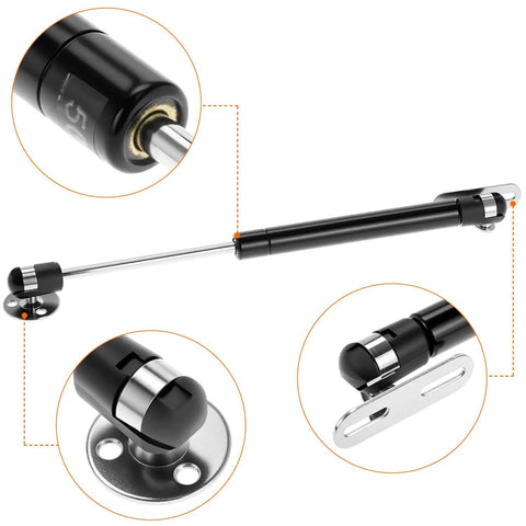 10 Inch Gas Struts Set Of 4 With 45N 10Lb Lift Supports, black finish, mount details for RV cabinet doors, toolboxes, boat lids