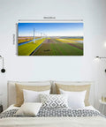 20x40 Inch Large Canvas Wall Art Tulips In A Field With Sprayer Springtime Scene For Living Room Bedroom Kitchen Bathroom Office Home Decor Brilliant Colorful Farmhouse Vibe hanging in bedroom