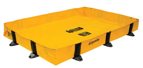 Rigid-Lock QuickBerm Lite Folding Oil Spill Containment Berm, 8 Ft x 8 Ft x 8 In Walls, 318 Gallon Capacity, PVC Coated Fabric, Made in USA, Yellow, Fast Deploy, Heavy Duty Spill Barrier