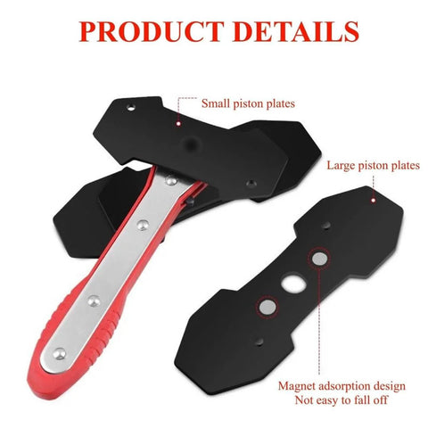 Heavy Duty Brake Caliper Press And Piston Spreader Kit With Ratchet Includes 2 Extra Steel Plates For Single Twin Or Quad Piston Calipers