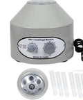 Pro Grade Benchtop Centrifuge For Lab And Medical Use With Timer And Speed Control 4000 RPM Workhorse 20 Ml Tubes Six Capacity 110V Power Compact Low Speed Lab Gear, front view