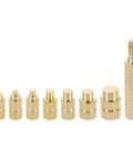 Heat Set Insert Tip Set For Threaded Inserts M2 To M8, 7 Brass Tips For Soldering Irons, precision brass tips displayed