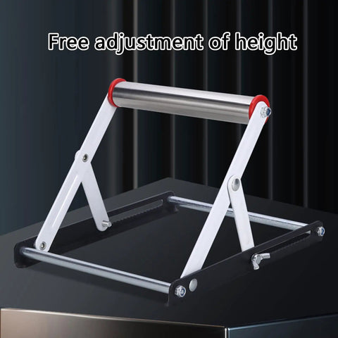 Kickass Foldable Cutting Machine Stand With Balanced Lift System No Sweat Material Handling Portable Steel Workbench Rig For Tight Job Sites Quick Setup Pro Gear with adjustable height feature