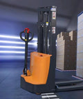 Heavy Duty Electric Forklift Stacker With 1.5 Ton Lift Capacity designed for warehouse and industrial material handling with compact design.
