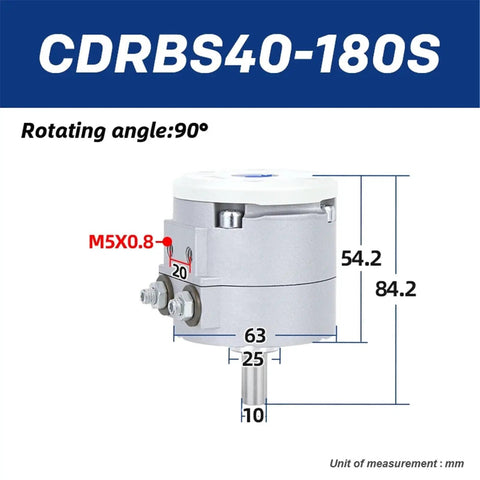 Beefed Up Swinging Rotary Actuator Air Cylinder Totally Dependable Build For Industrial Automation Projects Showing dimensions and design details.
