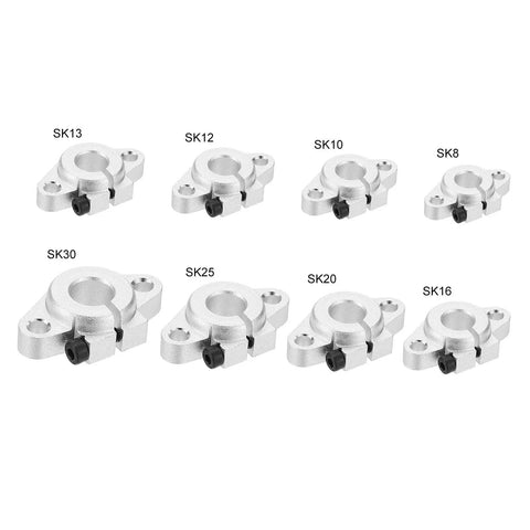 Aluminum Linear Motion Rod Rail Clamping Guide Support Set For 20mm Dia Shafts SHF20 4 Pack Durable Corrosion Resistant Shaft Guide Rails For CNC DIY Projects And Precise Motion, SK8-SK30 sizes