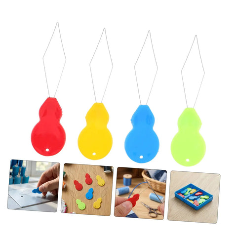Portable Needle Threader Set For Hand Sewing And Machines Gourd Shaped Plastic Tool 100 Pcs Pack No Fuss Threading For Embroidery And DIY Crafts Cross Stitch Quilting On The Go Travel Friendly Use, assorted colors