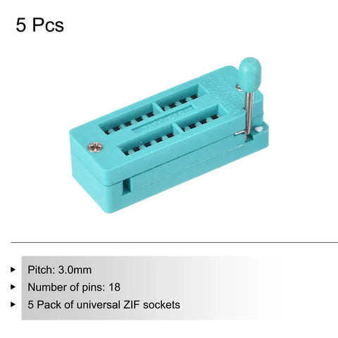 Universal ZIF IC Test Socket 18 Pin 3mm Pitch For Microcontrollers Chips And Breadboards Locking IC Socket