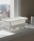 Dope Self Watering Rectangular Planter With Breathable Undergrowth Vents And Glacier Textured Finish, Transparent PET window on windowsill