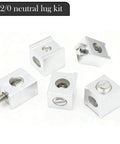 Five Pack Neutral Ground Lug Kit With Aluminum Ground Lugs For Electrical Panel And Ground Bar Installation, Sized For Four To Two Zero Gauge Wire, Includes Two Screws Per Lug, Silver Finish, Ready To Install