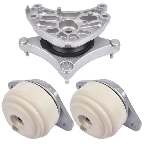 Set Of 3 Beefed Up Hydraulic Engine And Transmission Mounts Replacement For Mercedes Benz W212 W204 W221 C230 E250 C300 C350 E400 CLS550 AMG 4MATIC 2017 2018 Direct Fit Kit, including front left, front right, and rear mounts.
