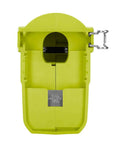 18V Cordless Pex Tubing Clamp Tool Only For Fast Pipe Securing, lime green plastic clamp with metal latch, front view
