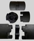10 Pack Red Curved Jaw 28 Urethane Coupling Inserts For L Jaw Couplings Flexible Durable Center Inserts That Keep Your Jaw Couplings Running Smooth And Quiet With Reliable Performance. Black urethane jaw coupling inserts, side and front views