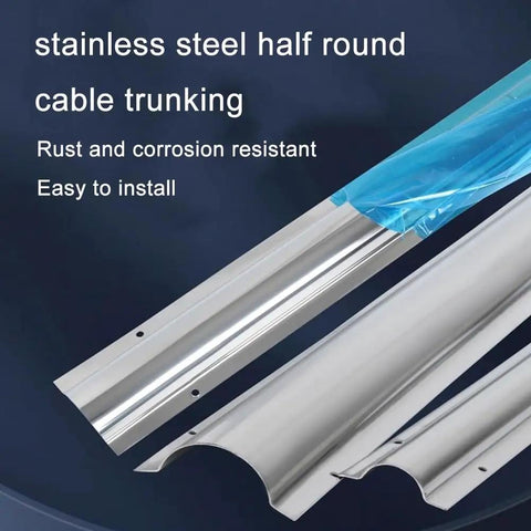 Ditch Those Pesky Wire Tangles Once And For All With Heavy Duty Stainless Steel Cable Trunking, half round design, easy to install, rust resistant.