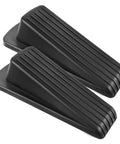 Black Rubber Door Stopper Wedge 2-Pack Heavy Duty Floor Door Stops for Carpet Tile Wood Gaps Up to 1.2 Inch close-up