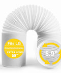 Universal Portable AC Exhaust Hose 5.9 Inch Anti Clockwise Thread With Built In Steel Ring Replacement Vent Hose Up To 59 Inches For Most Portable AC Units Does Not Include Coupler No Sweat Install