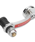 Close-up of Powerful Magnetic Welding Ground Clamp With Heavy Duty Strong Magnetism And Iron Build, showcasing the handle and metal fittings.