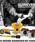 Pro Grade Long Drum Sanding Sleeves 4 Pack 320 Grit Replacement Abrasive Covers For Inflatable 3 Inch Drum Sander shown with Guinevere sanding system.