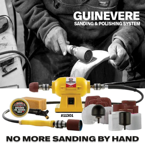 Pro Grade Long Drum Sanding Sleeves 4 Pack 320 Grit Replacement Abrasive Covers For Inflatable 3 Inch Drum Sander shown with Guinevere sanding system.