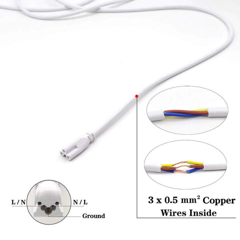 Six Foot LED Linkable Tube Light Cord for T5 And T8 Fixtures, Double End No Fuss Plug And Play Connector Cable illustration