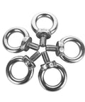 5 Piece Stainless Steel Ring Eye Bolts M10 Male Thread For Heavy Duty Machinery Lifting Shoulder Eye Bolts arranged in a circle