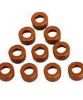 Orange Engine Bolt Cap Set for Harley Motorcycles 66Pcs Screws Covers in billet aluminum, shown in triangle layout