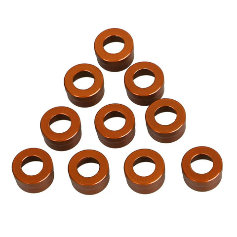 Orange Engine Bolt Cap Set for Harley Motorcycles 66Pcs Screws Covers in billet aluminum, shown in triangle layout