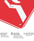 Emergency Gas Shut Off Symbol Aluminum Warning Sign 8x12 Inch Built To Last Heavy Duty No Nonsense Rust Free Pre Drilled Weather Resistant Facility Plaque For Commercial Kitchens And Industrial Gas Supply Zones close-up corner and mounting hole