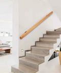 Heavy Duty Solid Pine Handrail Knockout Non Slip Staircase Grab Bar Wall Mounted Safety Railing For Home Garden And Loft Easy Install Smooth Finish Perfect For Kids And Seniors Two Foot Model Built Tough on stairs