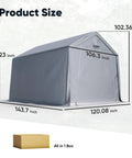 10x12 Foot Backyard Outdoor Storage Shed and Portable Workshop Shelter With Roll Up Mesh Windows Heavy Duty Garage