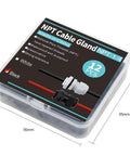 12 Pack Quarter Inch NPT Cable Glands IP68 Waterproof Nylon PA66 Strain Relief Seals For Outdoor Enclosures case