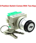 Solid 3 Position Speed Control Key Switch With Two Keys For Taotao Electric Atvs E1-350 E2-350 E1-500 E2-500 with metal keys attached.