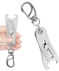 Bolt Size Finder Tool Keychain Gauge For DIY Mechanics Portable Stainless Steel Bolt And Nut Thread Size Checker Measures 5/16 To 1 Inch And 8 MM To 25 MM For Quick Fitment Checks shown in hand and close-up.