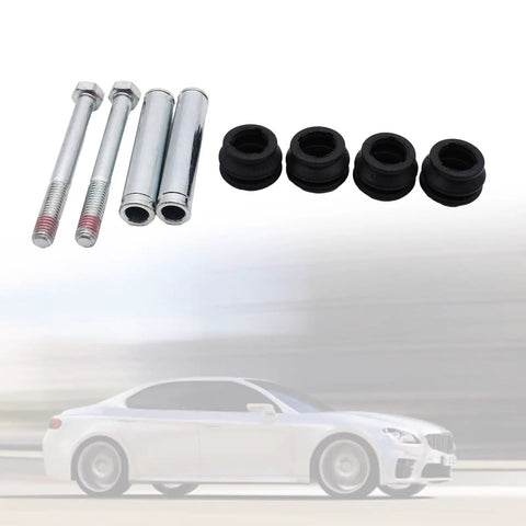 Upgrade Your Ride With This Smooth Front Brake Caliper Slider Pins Guide Kit Designed For Jimny Models From 1998 To Replace Parts Like BCF1406AX2 And 113-1406X. silver steel caliper slider pins and rubber boots for Jimny 1998+
