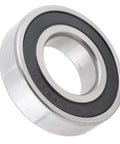 Heavy Duty 6206RS Deep Groove Ball Bearings With Double Rubber Sealed Ends For Industrial Machinery Use Plus Lube Protects Dirt Buildup And Lasts Long Time Great Value Set Of 2 Made From Hardened Steel in a close-up view.