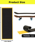 24 Pack Foam Grip Tape for Fingerboards 38x110mm Anti Slip PU Foam Self Adhering Black Grippy Tape showing size and thickness details
