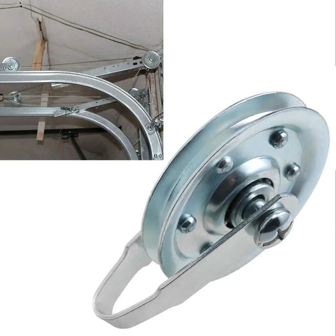 Two Pack 3 Inch Beefy Heavy Duty Garage Door Pulley Kit Made From Galvanized Carbon Steel For Max Load Capacity Durable Corrosion Resistant Smooth Operation And Long Lasting Performance. garage door pulley kit with U-shaped fork