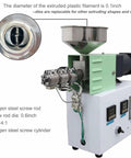 Built Tough 3D Printer Filament Maker Machine features a nitrogen steel screw extruder for 0.1 inch filament diameter.