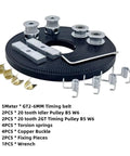 Universal 6MM Motorcycle Timing Belt Replacement Kit For DIY Repair Featuring Durable Rubber Drive Belts To Prevent Slipping And Ensure High Mileage Reliability Without Breaking The Bank On Factory Prices. 6mm timing belt kit with pulleys, springs, and wrench